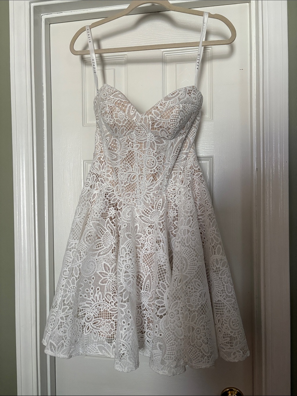 Azazie White Pleated Mini Dress 2P